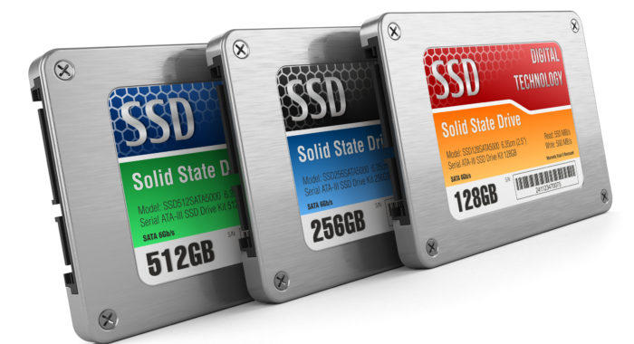 SSD drives, State solid drives, isolated on white background 3d